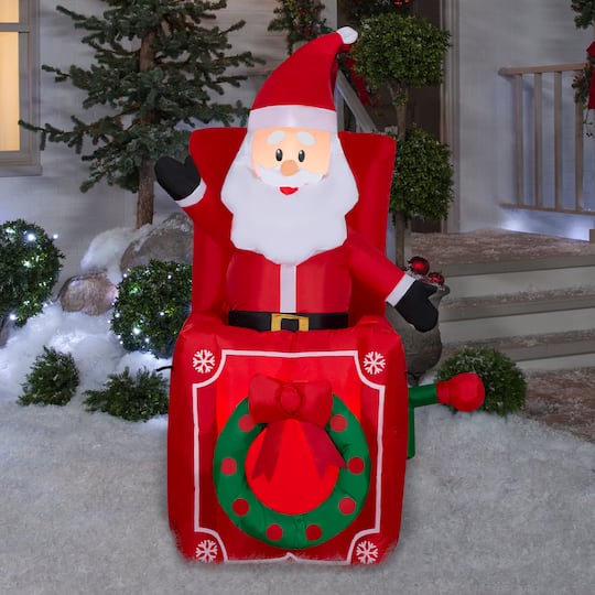 Animated Airblown® Inflatable Christmas Santa in Pop-Up Box